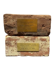 Lot of 2 Bricks w/ Brass Plaques