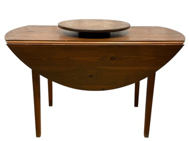 Antique Drop Leaf Pine Lazy-Susan Table