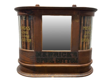 Late 19th C. Merrick's Spool Cotton Cabinet