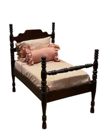 Large Antique Mahogany Doll Bed