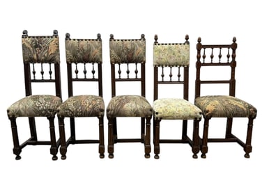Group of 5 19th C. Oak Childs Chairs