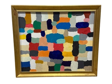 Unsigned Oil on Board Colorful Abstract Painting