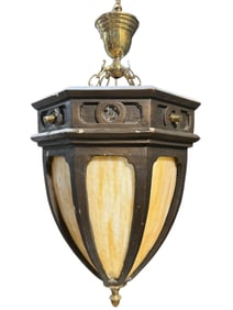 Pendant Slag Glass Chandelier