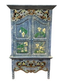 2Pc Painted Lacquer Armoire