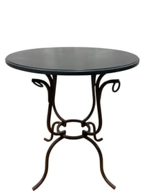 Wrought Iron Slate Top Occassional Table