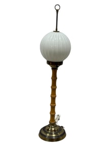 Faux Bamboo Table Lamp w/ Globe