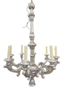 Silver Leaf French Wood Chandelier