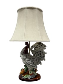 Large Ceramic Rooster Base Table Lamp