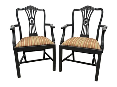 Pair of Painted Chippendale Arm Chairs