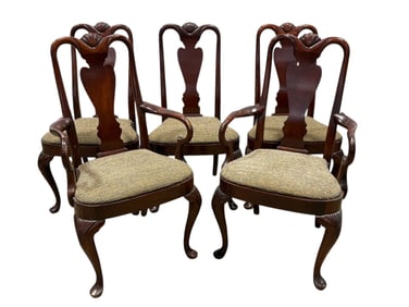 Set of 5 Mahogany Dining Chairs