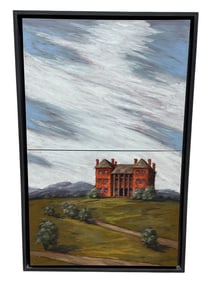 Signed M. Foster Oil on Canvas "Georgia Military Institute" Painting
