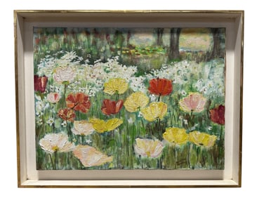 Signed Rosalind Dosberg Oil on Canvas Floral Still Life Painting