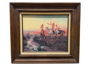 Charles M. Russell "A Bad One" Print on Canvas