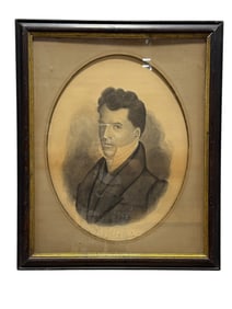 Cir 1840 Ink Portrait of Gentleman