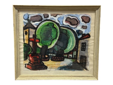 Signed Gio Colucci Italian Paris Scene Painting