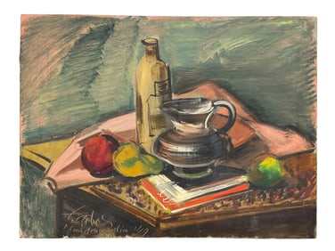 Signed Fredrick Taubes 1949 Oil on Canvas Still Life Painting