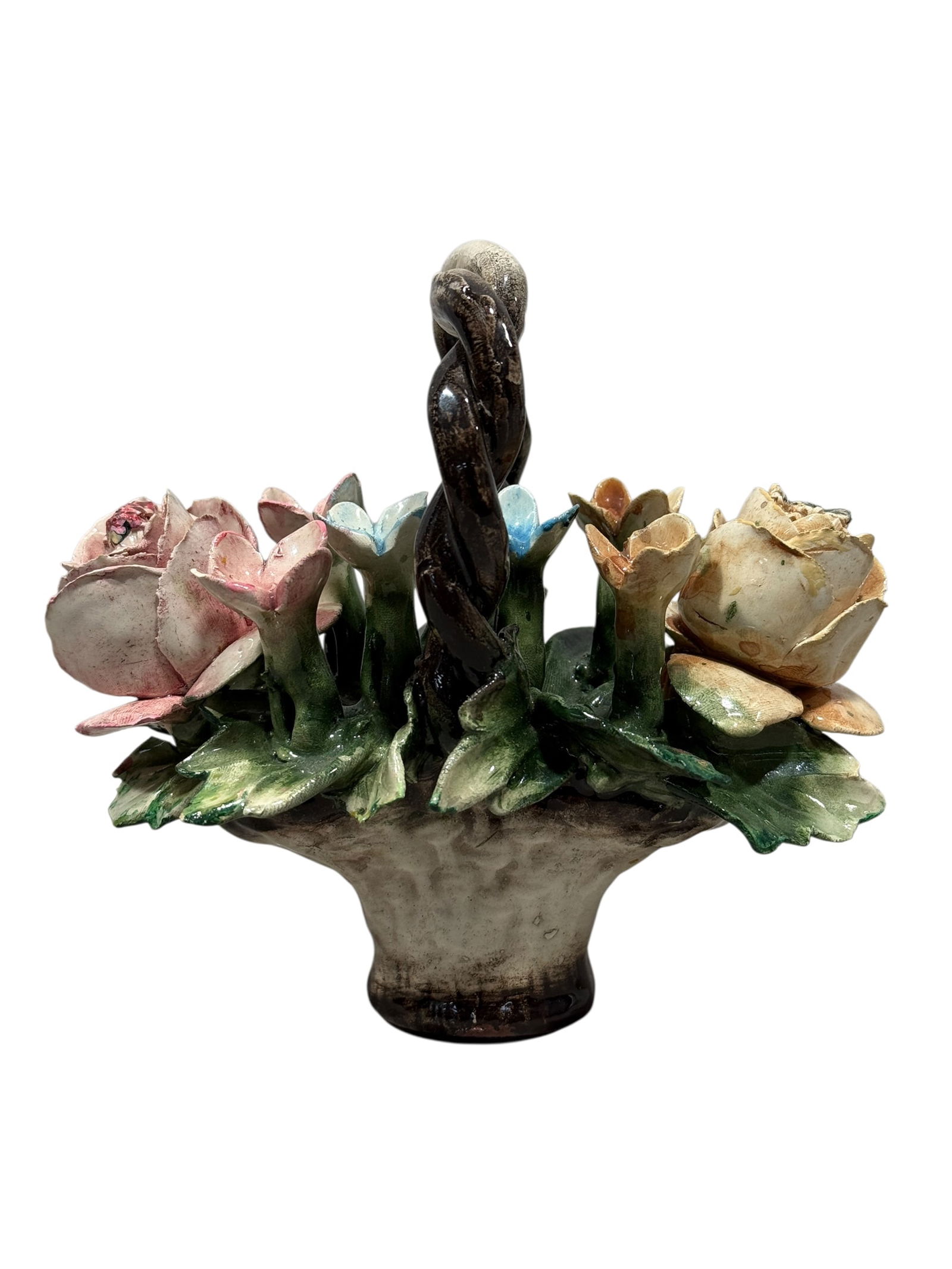 1960s Capodimonte Italian Porcelain Flower Basket (1 of 7)