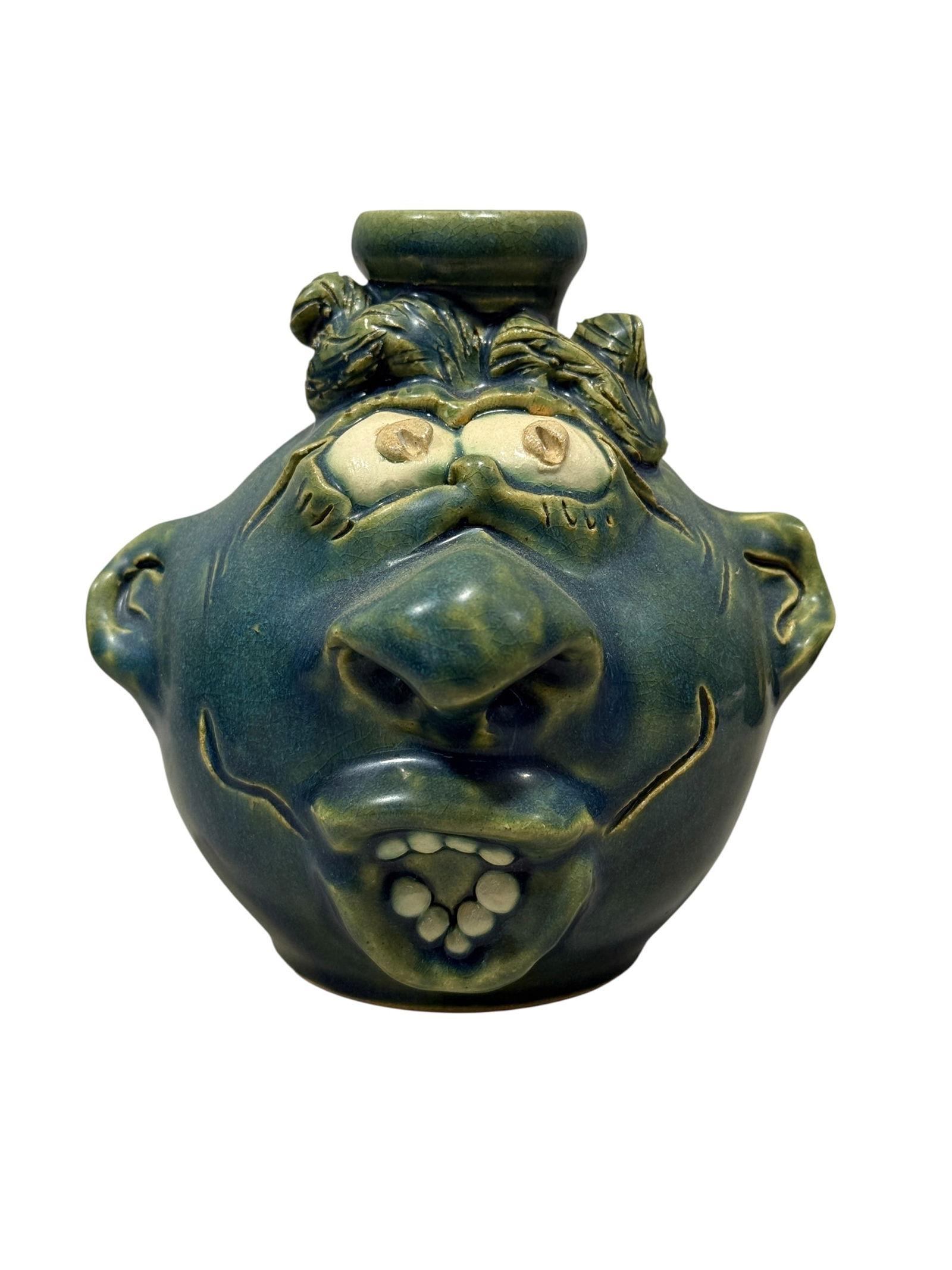 Signed Anna King 2007 Pottery Face Jug (1 of 7)