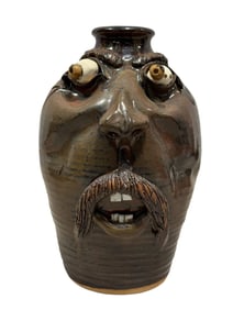 Signed Skip Staab Pottery Face Jug