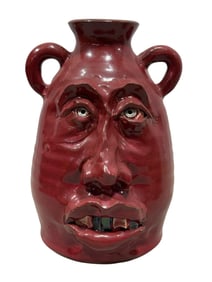 Signed Roy Clark Sams Pottery Face Jug
