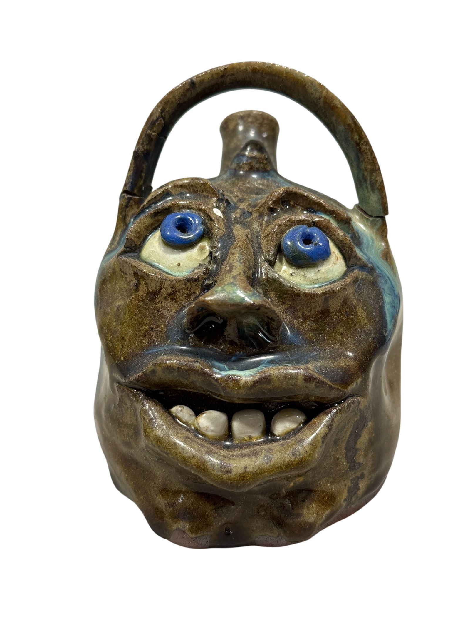 Signed Tim Flinn 2005 Pottery Face Jug (1 of 7)