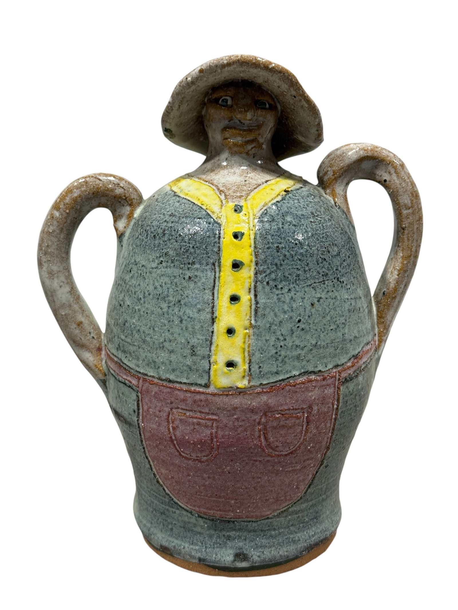 Signed Anita Meaders Pottery Farmer Figure (1 of 6)