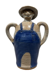 Signed Anita Meaders Pottery Farmer Figure