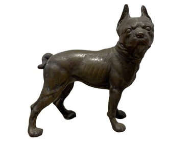 Bronze Boston Terrier Dog Doorstop