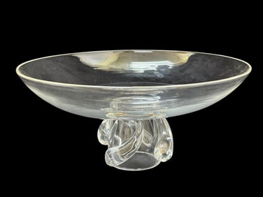 Signed Steuben Crystal Swirl Bowl 8037