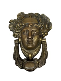Vintage Brass Greek Goddess Athena Door Knocker
