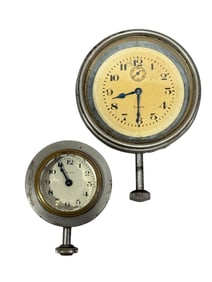 Group of 2 Early Car Clocks