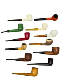 Group of 12 Assorted Vintage & Antique Pipes