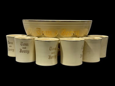 7Pc Fiesta Tom & Jerry Punch Bowl Set
