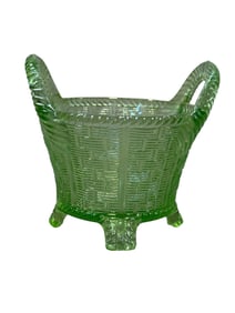 Northwood Ice Green Bushel Glass Basket