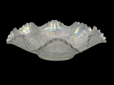 Northwood "3 Fruits" Stippled Carnival Glass Bowl