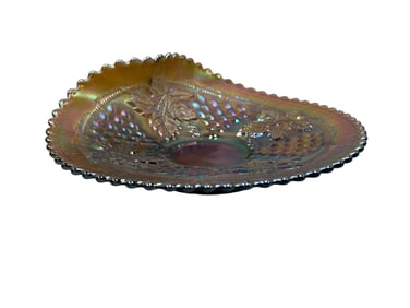 Northwood Grape & Cable Turned up Edge Carnival Glass Plate