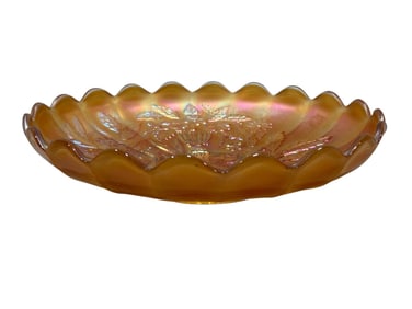 Large Northwood Stippled "Peacock & Urn" Ice Cream Bowl