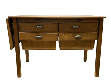 Antique Potbelly Bakers Table w/ Drop Leaf