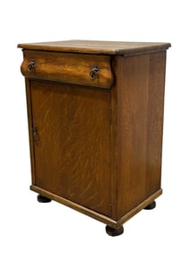 Early 1900s Quarter Sawn Oak Music Cabinet