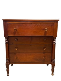 Antique Empire Cherry 4 Drawer Chest