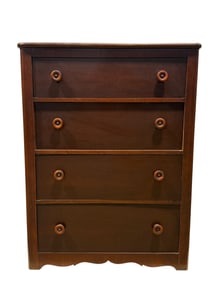 1940s Cavalier Furniture 4 Drawer Chest