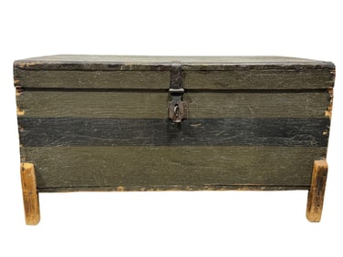 Primitive Painted Chest on Legs