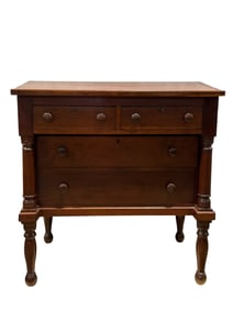RARE Antique Slant Top Empire 2 Over 2 Drawer Chest