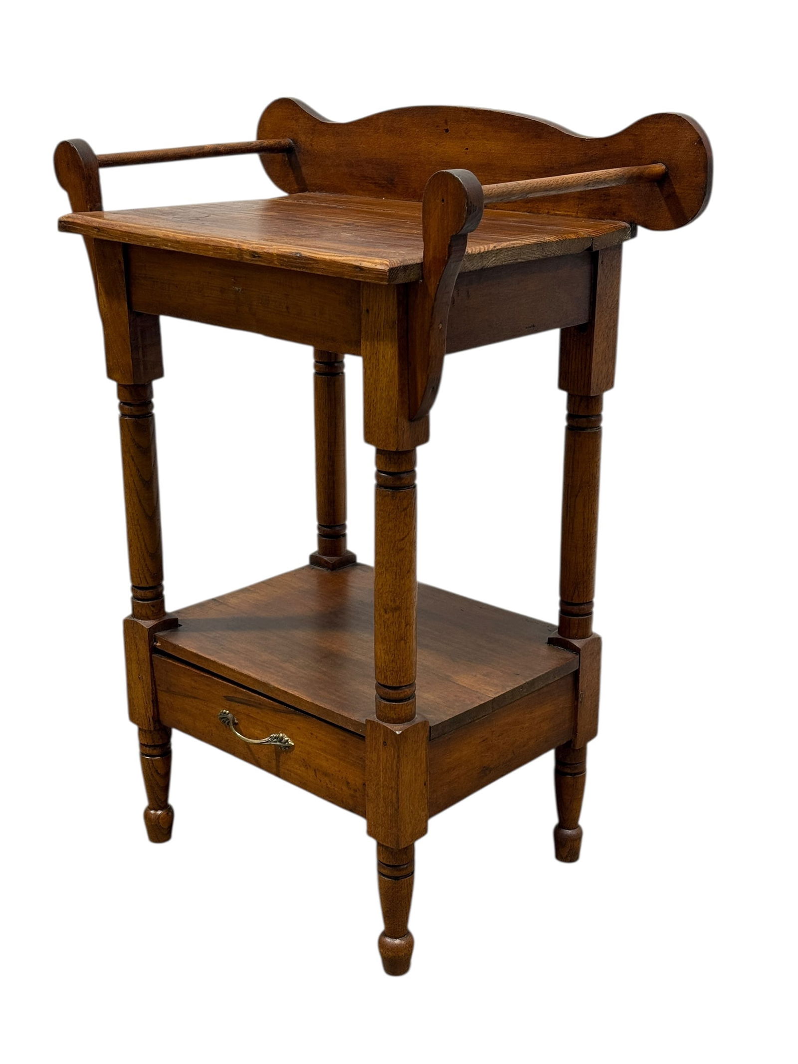 Antique Pine 2 Tier Washstand w/ Drawer (1 of 7)