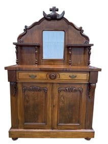 19th C. Walnut Sideboard w/ Eagle Motif