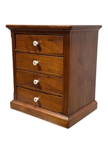 Antique Low 4 Drawer Chest w/ Porcelain Knobs