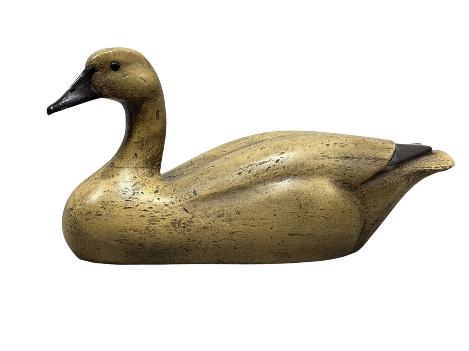 Vintage Composite Duck Decoy: Vintage Composite Duck Decoy. Measures 10.5" H x 22" W x 8.75" D. Has some scuffs.