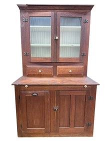 Primitive Tiger Oak Kitchen Cabinet