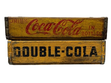 Lot of 2 Vintage Bottle Crates