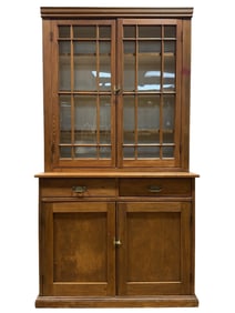 Antique Sheraton Stepback Flat Wall Cupboard